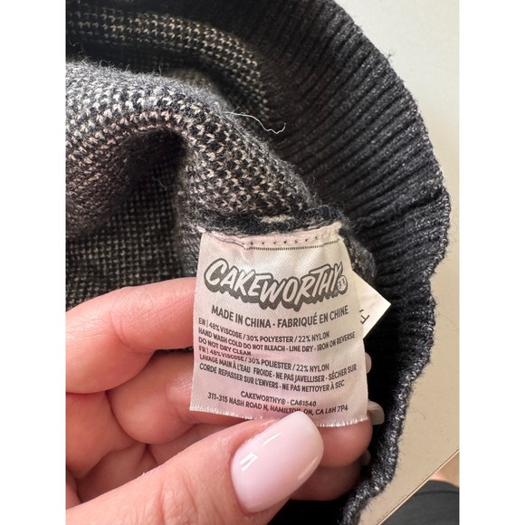 Cakeworthy x Disney Haunted Mansion Cardigan Gray Spooky Eyes Knit Sweater Sz L - Picture 8 of 9